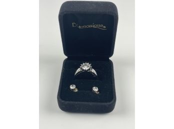 Diamonique Ring & Earrings