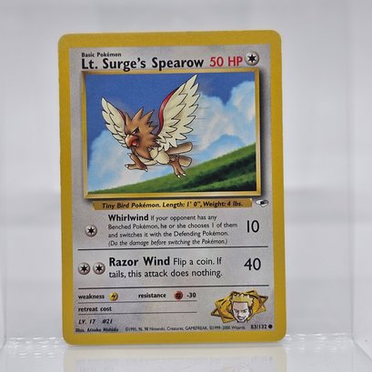 Lt. Surge's Spearow Vintage Pokemon Card Gym Series