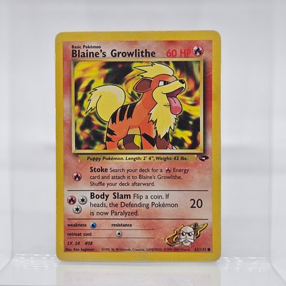 Blaine's Growlithe Vintage Pokemon Card Gym Series
