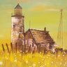 Oil Painting On Canvas ' Farmhouse Scene'