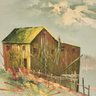 Oil Painting On Canvas 'harbor Dock Scene'