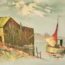 Oil Painting On Canvas 'harbor Dock Scene'