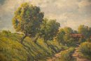 Antique Landscape Original Oil Painting Signed Lathrop