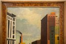 Early 20th Century Citiscape Oil On Masonite Signed Niles Spencer