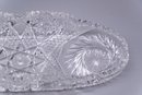 Set Of 2 Phenomenal Cut Crystal Long Oval Plates