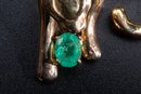 14k Gold Pendant With 3ct Colombian Emerald