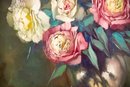 Vintage Still Life Original Oil Painting 'Roses In Vase'