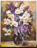 Russian Early 20th Century Original Oil 'Flowers In Vase'