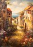 Large Impressionist Original Oil 'Italian Street Scene'
