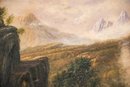 Large Traditional Original Oil 'Mountain With Waterfall'