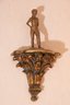 Antique Sconce With Wood Figure