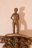Antique Sconce With Wood Figure