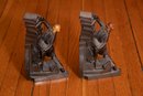 A Pair Of Antique Bronze Bookends