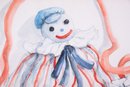 Early 20th C. Modernist Watercolor On Paper 'Clown Doll'