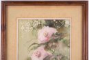 Vintage Impressionist Watercolor On Paper 'Pink Trumpet Flowers'