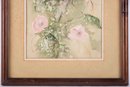 Vintage Impressionist Watercolor On Paper 'Pink Trumpet Flowers'