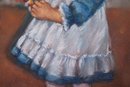 Early 20th C. Impressionist Pastel On Paper 'Girl In Christmas'