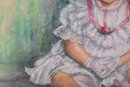 Early 20th C. Impressionist Pastel On Paper 'Little Girl'