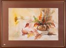 Early 20th C. Impressionist Watercolor On Paper 'Flower'