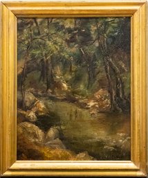 Early 20th Century Impressionist Oil Painting Signed T. Chun