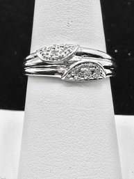 14KT White Gold With Natural Diamond Ring Size 7