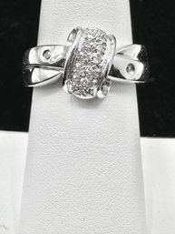 14KT WG With 16 Pcs Natural Diamond Ring Size 6.75