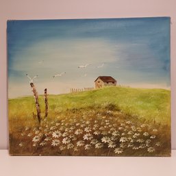 Oil Painting On Canvas 'white Daisy Farm'