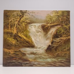 Oil Painting On Canvas 'waterfall Forest Scene'