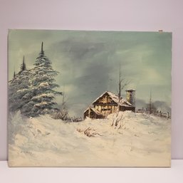 Oil Painting On Canvas 'winter Cabin'