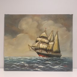 Oil Painting On Canvas 'sailboat At Sea'