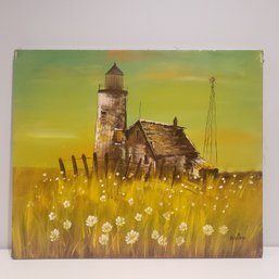 Oil Painting On Canvas ' Farmhouse Scene'