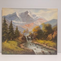 Oil Painting On Canvas 'mountain Stream'
