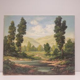 Oil Painting On Canvas 'forest Scene With Pond'