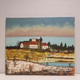 Oil Painting On Canvas ' Farm Scene'
