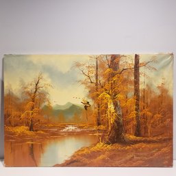 Oil Painting On Canvas 'autumn Forest Scene'
