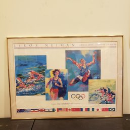 Signed Leroy Neiman Poster Official Artist Of U.S. Olympics Los Angeles 1984
