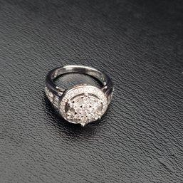 14k Diamond Ring White Gold