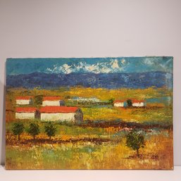 Oil Painting On Canvas 'farm Scene Landacape'