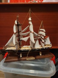 Ship Model With Porcelain Sails Needs Restoration
