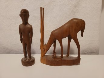 African Wood Figurine Set