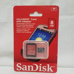 8 GB SanDisk Micro SD Card With Adapter