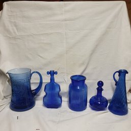 Vintage Blue Glass Art