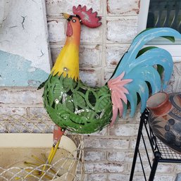 Tin Rooster Decor Hand Painted