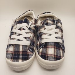 Benekers Casual Slip On Lace Up Shoes Plaid Size 10