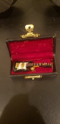 Vintage Miniature Guitar In Case