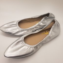 Womens Slip On Casual Shoes Silver Size 6