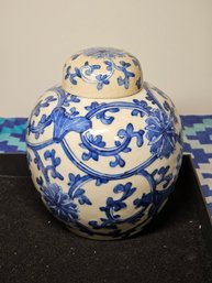 Antique Chinese 18th Century Jar With Original Lid