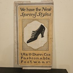 Utz & Dunn Co Vintage Footwear Advertisement Sign