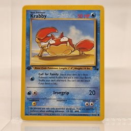 1st Edition Krabby Fossil Series Vintage Pokemon Card