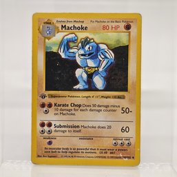 1st Edition Shadowless Machoke Base Set Vintage Pokemon Card
